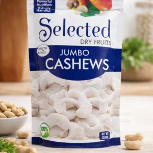 Selected Dry Fruits Jumbo Cashews | Premium Quality Whole Cashew Nuts | Rich Taste & Crunchy Texture | 250g